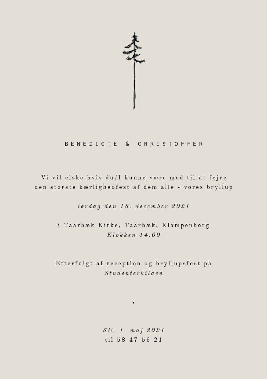 Tilbehør - Benedicte & Christoffer bryllupsinvitation